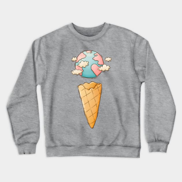 Ice Cream Cone Planet Crewneck Sweatshirt by Tania Tania